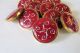 (1) Antique French Ruby Red Enamel Dore Button - Silver Pique Scroll Paillons Buttons photo 5