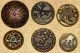Antique Victorian Paris Back Metal Picture Buttons Buttons photo 1