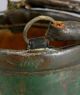 Antique 19thc England Primitive Leather Fire Bucket,  Green Paint Nr Other Mercantile Antiques photo 4