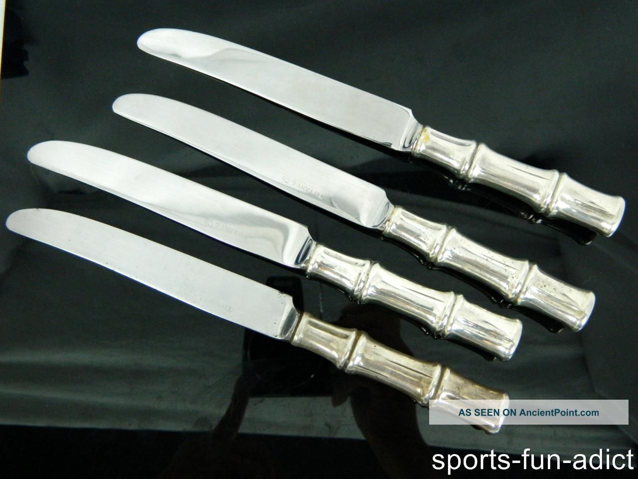 4 Tiffany & Company Sterling Silver Handle Bamboo 8 1/4 
