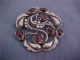 Georg Jensen Sterling Denmark Flower Brooch 159 Garnets Arts Crafts Silver 925s Other Antique Sterling Silver photo 4