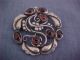 Georg Jensen Sterling Denmark Flower Brooch 159 Garnets Arts Crafts Silver 925s Other Antique Sterling Silver photo 5