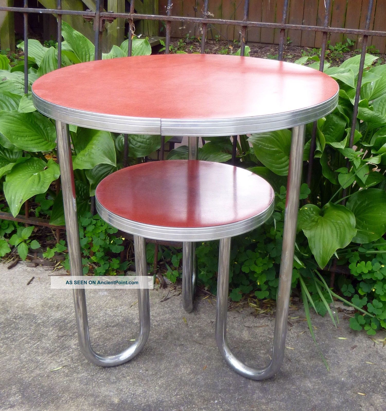 Mid Century Art Deco Machine Age Weber Rohde Metropolis Tubular Chrome Table 50s Post-1950 photo