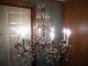 Antique Brass & Glass Prism Ceiling Chandelier - 8 Candle Arms Ornate Design Chandeliers, Fixtures, Sconces photo 8