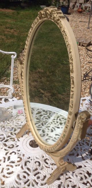 Pretty French Vintage Chic Louis Style Vintage Dressing Table Mirror photo