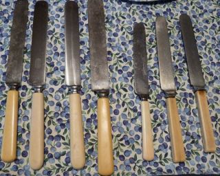 Seven Vintage Knives With Bakelite? Handles Stainless/etc.  Blades photo