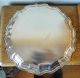Vintage Silver Plated Circular Drinks Tray Ornate Raised Scalloped Rim Platters & Trays photo 4