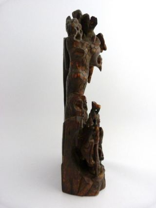 Chinese Carved Bamboo Figural Group,  Three Immortals In A Shrine photo