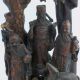 Chinese Carved Bamboo Figural Group,  Three Immortals In A Shrine Other Antique Chinese Statues photo 3