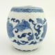 Miniature Chinese Blue And White Porcelain Barrel And Cover Vases photo 2