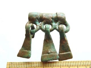 Ancient Medieval Bronze Pendant Amulet (451) photo