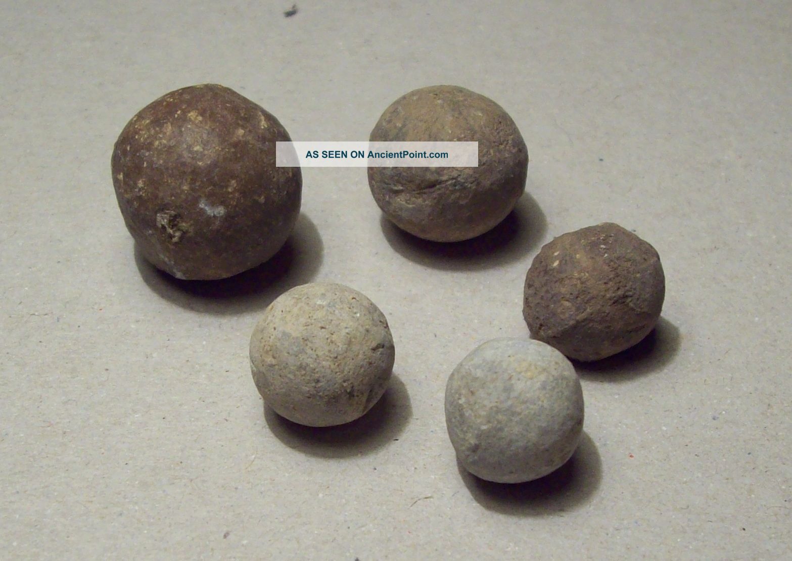 5 Musket Balls Pistolet Bullets 16th/17th Century Other Antiquities photo