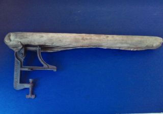 Antique Cast Iron Clamp Sleeve Wood Ironing Board Pat 