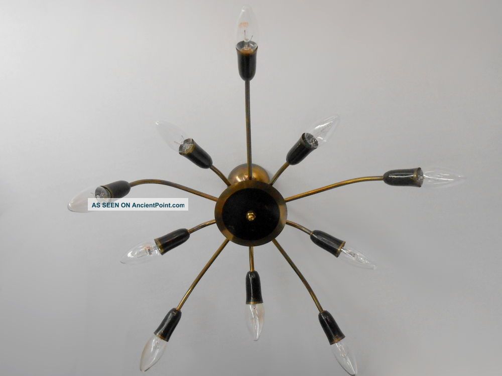Stunning & Rare Mid Century 1950s 10 - Arm Chandelier Ceiling Light Stilnovo Era Mid-Century Modernism photo