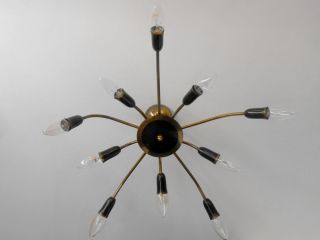 Stunning & Rare Mid Century 1950s 10 - Arm Chandelier Ceiling Light Stilnovo Era photo