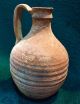 Ancient Roman Terracotta Pitcher/jug With Linear Groove Design And Maker ' S Mark Holy Land photo 1