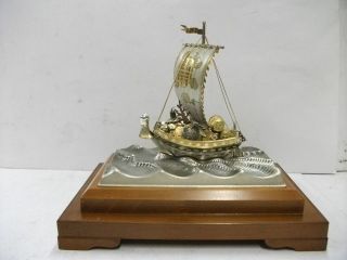 Silver960 The Japanese Treasure Ship.  42g/ 1.  48oz.  Takehiko ' S Work. photo