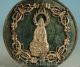 Chinese Tibet Old Copper Inlay Jade Kwan - Yin Statue Pendant Netsuke Decoration Necklaces & Pendants photo 1