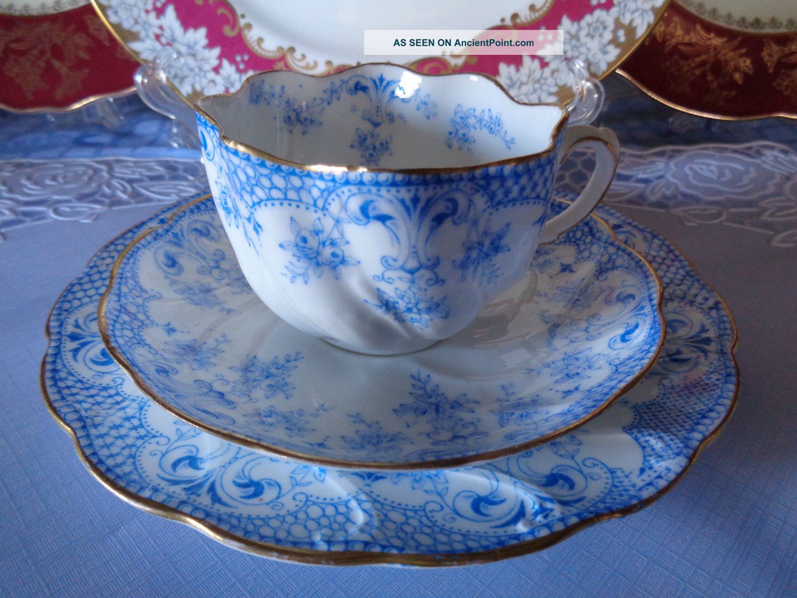 Antique English China Trio By (w.  A.  A. ) Adderley,  Pattern Exquisite Cond Cups & Saucers photo