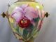 Lg Antique Art Nouveau Era Flower Painting Victorian Porcelain Oil Banquet Lamp Lamps photo 1