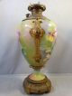 Lg Antique Art Nouveau Era Flower Painting Victorian Porcelain Oil Banquet Lamp Lamps photo 5