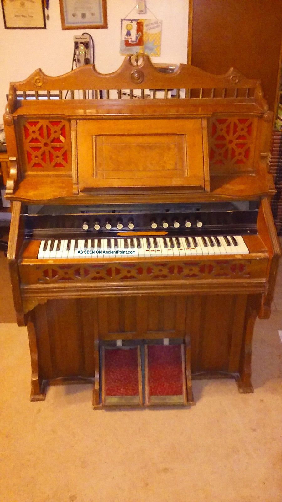 1893 Kimball Mormon Pump Organ Keyboard photo