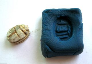Circa.  1000 B.  C Ancient Egypt Steatite Scarab Beetle Amulet Seal Pendant photo