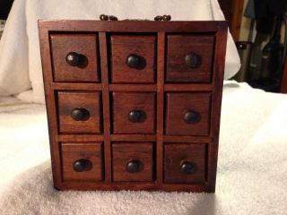 Vintage 9 Drawer Apothecary Chest photo