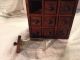 Vintage 9 Drawer Apothecary Chest Bottles & Jars photo 5