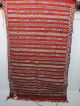 Antique Hand Woven African Red Striped Cross Hatch Zig Zag Rug W/fringe Nr Yqz Other African Antiques photo 8