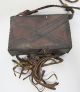 Antique Diminutive African Decorative Leather Purse/shoulder Bag W/ Fringe Yqz Other African Antiques photo 1