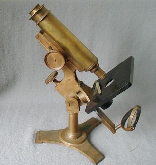Antique Brass Microscope As Found Dated 1879 & Signed W.  H.  Bulloch Chicago Ill. photo