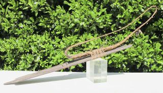 Antique Primitive Handmade Woven Wooden African Sword/knife Sheath W/teeth Yqz photo