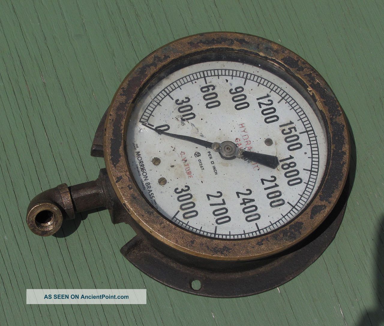 Antique Industrial Hydraulic Pressure Gauge Steam Punk Rare Other Mercantile Antiques photo