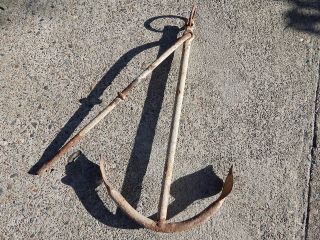 Antique Boat Anchor Great Maritime/nautical Decor Item Mancave Or The Collector photo