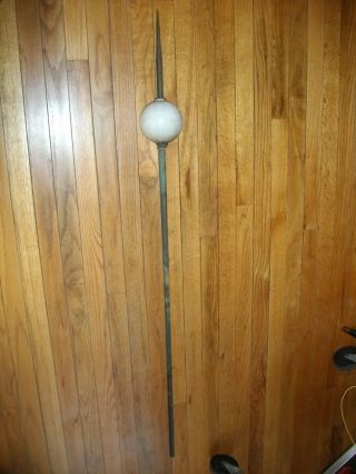 Lightning Rod Weathervane Old Antique Patina Copper Milk Glass Ball Spear photo