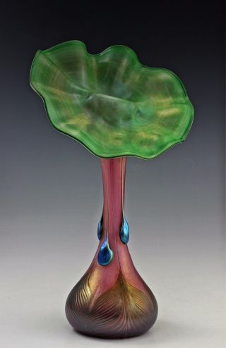 Glamorous Bohemian Art Nouveau Jugendstil Glass Vase photo