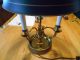 Warren Kessler Neo Classic Brass Boulliotte Student Desk Lamp Green Tole Shade Lamps photo 3