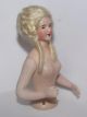 Antique Vtg 1920 Bisque German Boudoir Pin Cushion Half Doll,  Jointed Arms Pin Cushions photo 11