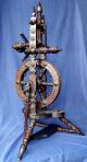 Exceptional & Complete 19th Century German Spinning Wheel & Distaff,  Circa 1875 Other Antique Sewing photo 1