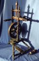 Exceptional & Complete 19th Century German Spinning Wheel & Distaff,  Circa 1875 Other Antique Sewing photo 2