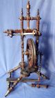 Exceptional & Complete 19th Century German Spinning Wheel & Distaff,  Circa 1875 Other Antique Sewing photo 3