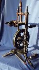 Exceptional & Complete 19th Century German Spinning Wheel & Distaff,  Circa 1875 Other Antique Sewing photo 8