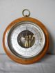 Vintage French Wood And Brass Barometer Aneroide.  Paris Barometers photo 1