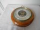 Vintage French Wood And Brass Barometer Aneroide.  Paris Barometers photo 2