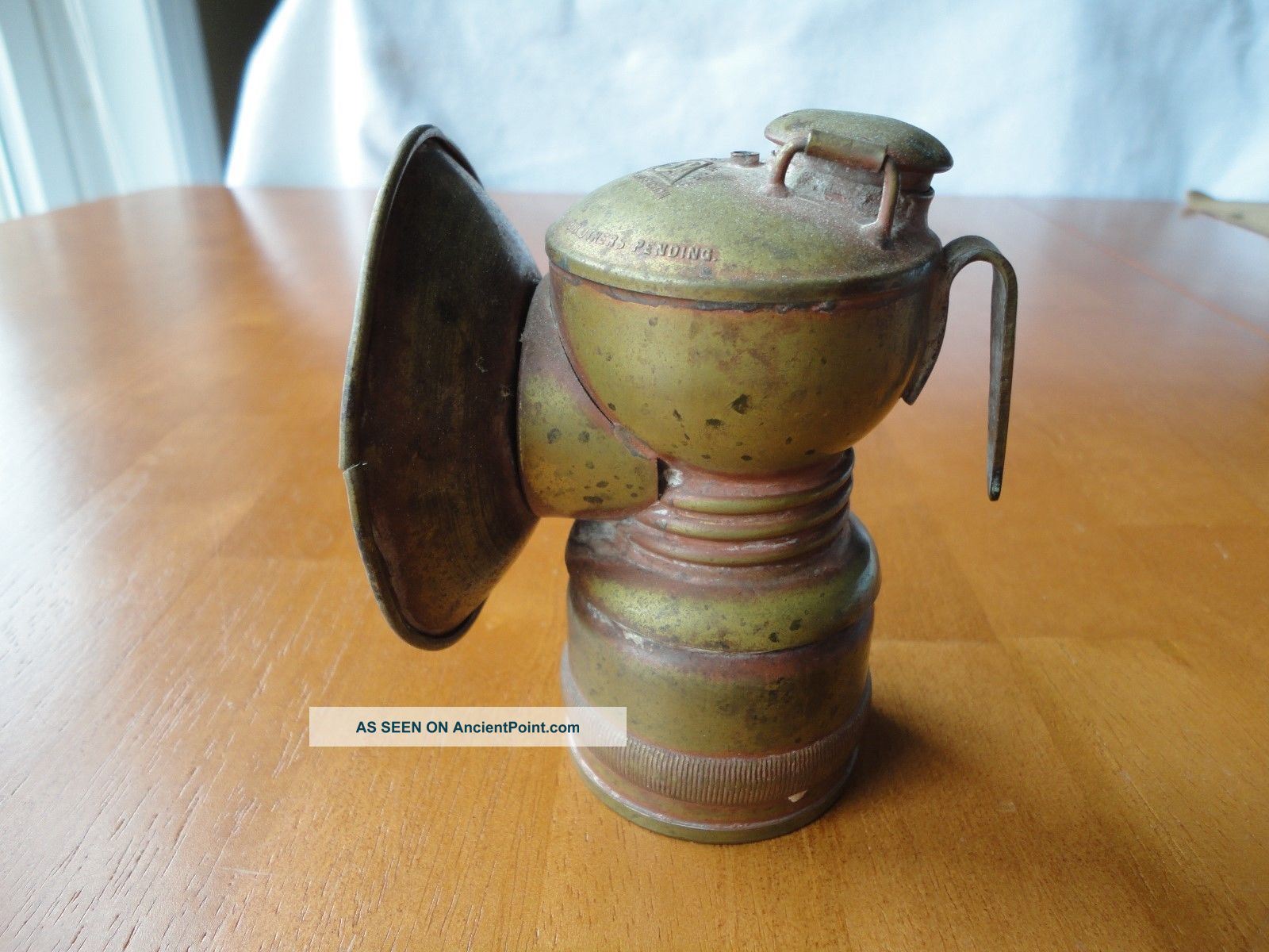 Antique Brass Simmons Miners Mining Carbide Cap Lamp Mining photo