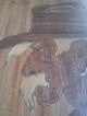 Antique Folk Art Cowboy Hand Carved Wooden Inlay Primitive Western Picture A, Primitives photo 2