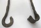 Antique 18th/19th Century Primitive Wrought Iron Double Hook & Chains Hanger Yqz Primitives photo 3