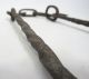 Antique 18th/19th Century Primitive Wrought Iron Double Hook & Chains Hanger Yqz Primitives photo 6