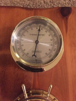 Springfield Barometer With Key Vintage Nautical Ship Wheel Made In Usa photo